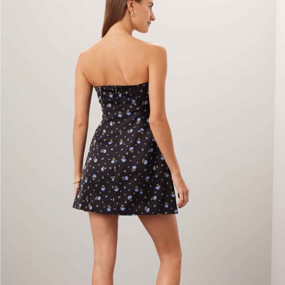 WeWoreWhat Floral Strapless Black Dress - Picture 3 of 4